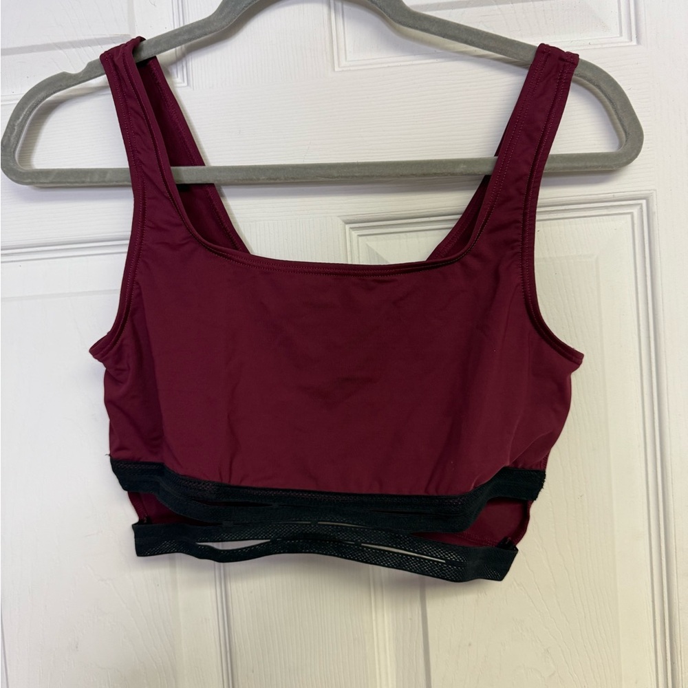 Weissman Balera FlexTek Burgundy Maroon Dance Top Sports Bra NEW Size Large